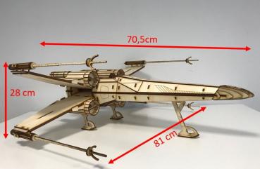 Star Wars - X-Wing Star Fighter as 3D large model - dimension